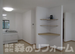 松戸市まるごとリフォームクロス貼り替えフローリング工事間仕切り変更棚造作